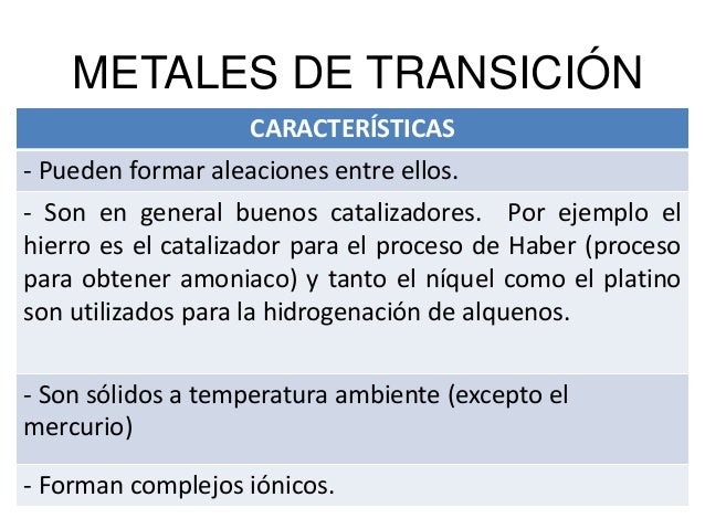 Metales de transiciond