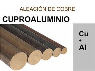 ALEACIÓN DE COBRE

CUPROALUMINIO
                       Cu
                       +
                       Al
 