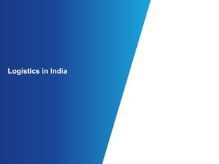 The logistics industry in India has strong growth drivers, is 
highly fragmented and provides ample opportunities for 
international companies to establish their presence 
223.2 
364.7 
CAGR - ~11% 
CAGR - ~10% 
14.2 35.5 
450.0 
400.0 
350.0 
300.0 
250.0 
200.0 
150.0 
100.0 
50.0 
0.0 
FY 13 FY 18 
Organised Unorganised 
80% 
57% 
40% 
6% 
10% 
0% 20% 40% 60% 80% 100% 
India 
China 
Europe 
USA 
Japan 
Percentage of logistics activity by organized sector Logistics spend (in USD bn) 
237.3 
400.2 
CAGR - ~20% 
Source: World Bank report on trade logistics 007, SPA Research Source: Oxford economics Global economic data bank; 13% of GDP is assumed as 
logistics spend in FY13; 11% of GDP is assumed as logistics spend in FY18 
Strong growth drivers for organized logistics include 
 Favourable demographics driving demand 
 Increasing urbanization, spread of modern retail and cluster-based manufacturing 
 Rising exports (~13% CAGR between FY08 and FY13) and imports (~14% CAGR between FY08 and FY13) 
 Demand for higher end services & infrastructure driven by greater presence of MNCs & maturity in end-users 
 