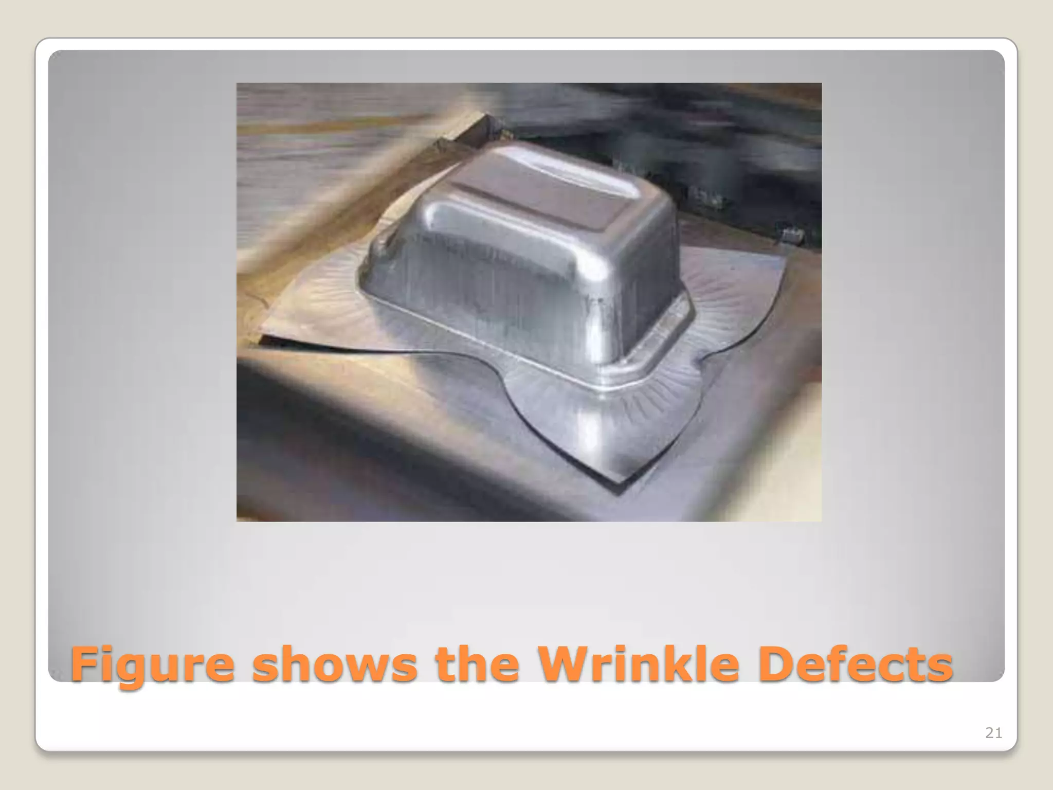 Figure shows the Wrinkle Defects
                                   21
 