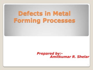 Defects in Metal
Forming Processes




      Prepared by:-
            Amitkumar R. Shelar

                              1
 