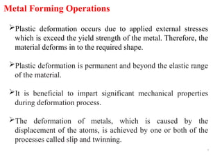 Introduction to Basic Metal Forming Processes | PPTX