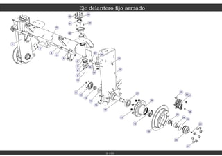 29
1
43
2
12
11
10
13
14
9
8
3
7
4
6
5
15
16
42
32
38
41
31
39
40
27
37
28
17
34
26
35
18
30
33
36
19
25
24
23
20
22
21
Eje delantero fijo armado
3-100
 
