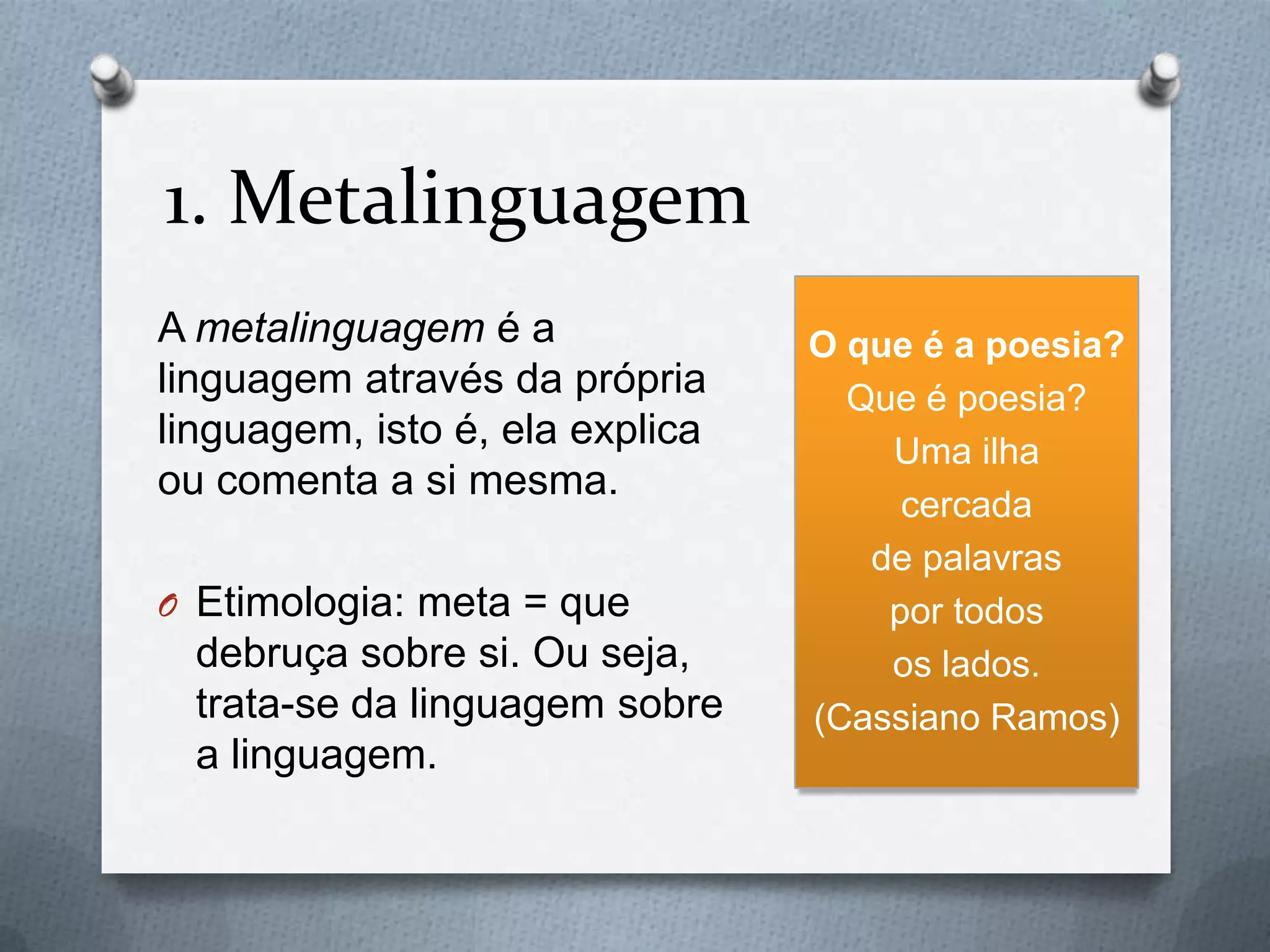 Metalinguagem e intertextualidade | PPTX | Poetry | Books and Literature