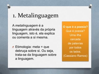 Metalinguagem e intertextualidade | PPTX