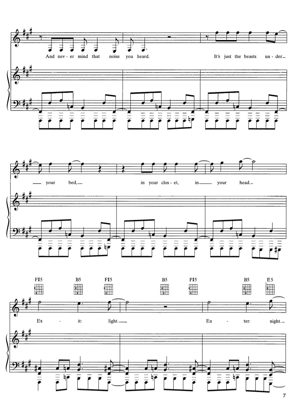 Metallica enter sandman partitura piano