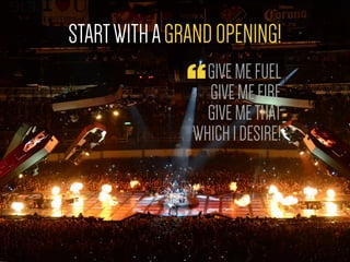 STARTWITHAGRANDOPENING!
GIVEMEFUEL
GIVEMEFIRE
GIVEMETHAT 
WHICHIDESIRE!
“
 