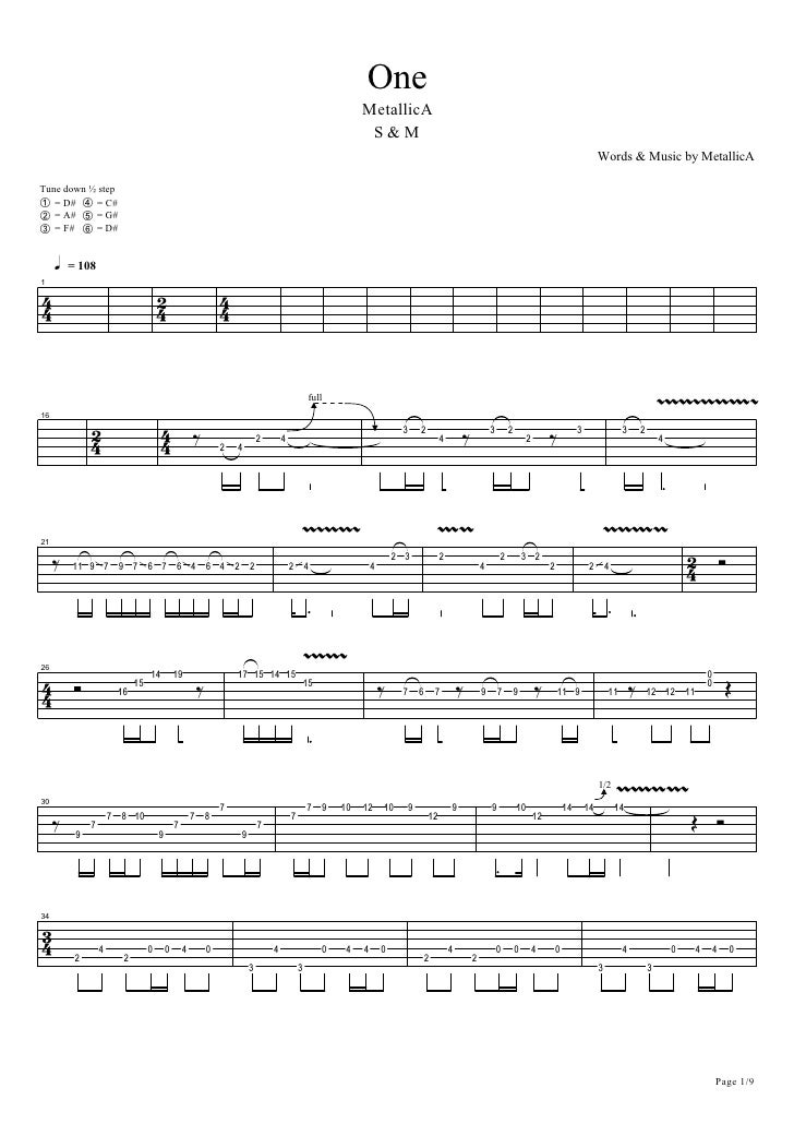 One solo tab metallica GuitarLessonVideosWithTabs