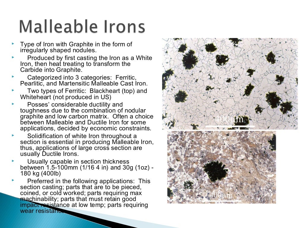 Metallurgical properties of cast irons