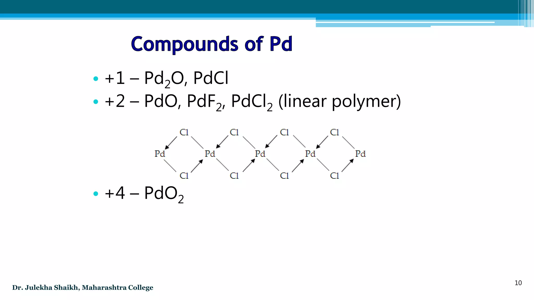 Metallurgy of Palladium and Platinum by Dr Julekha A. Shaikh | PPTX