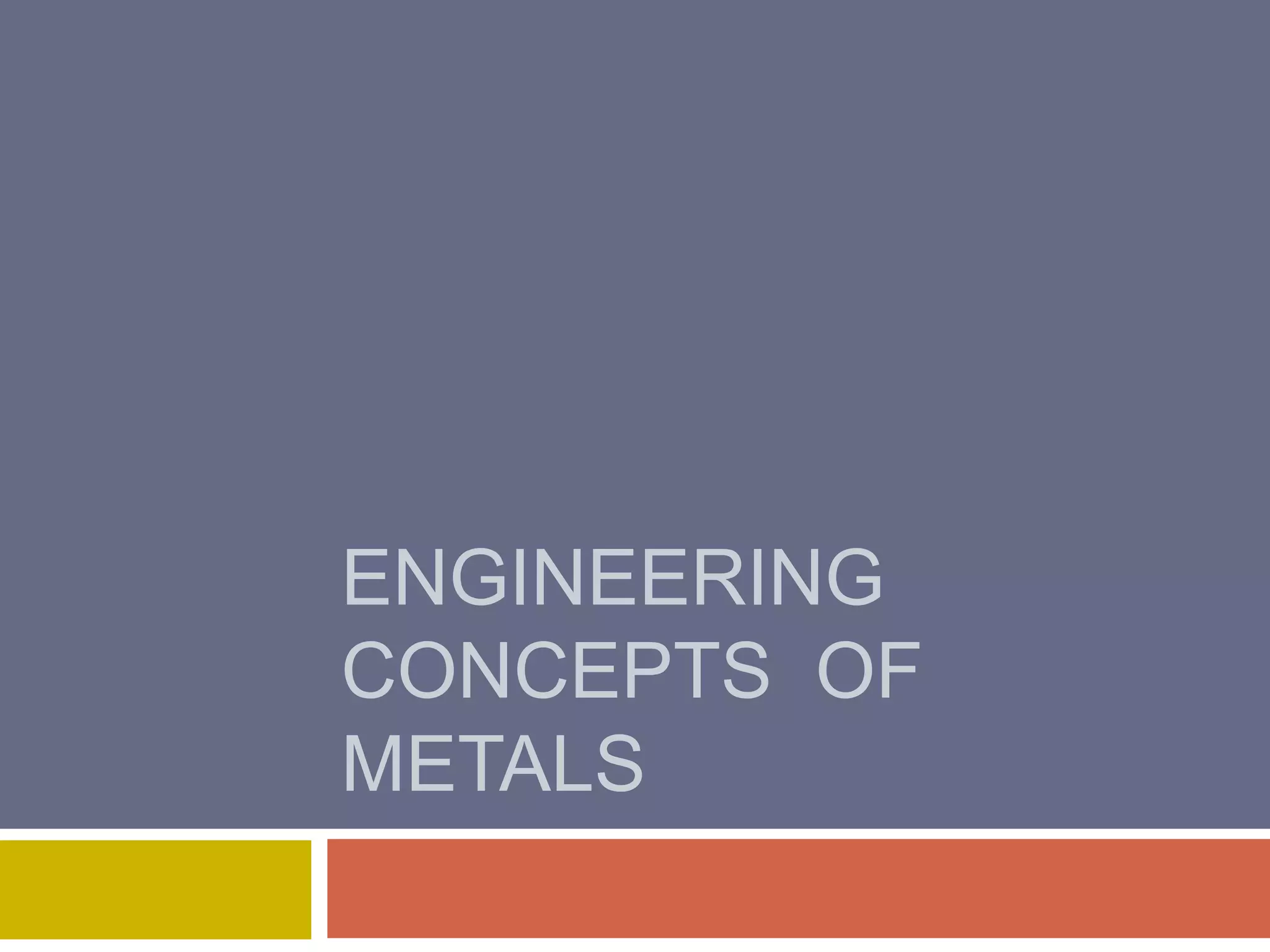 Engineering concepts  OF METALS