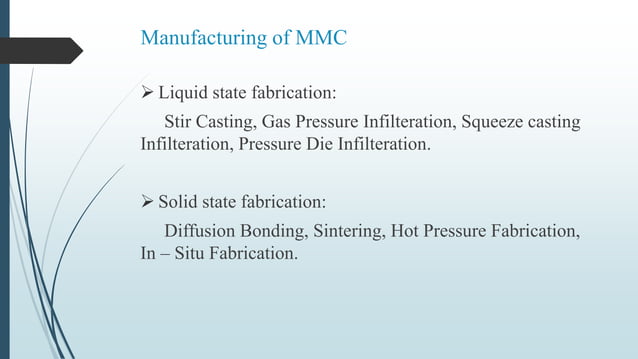 Metal matrix composites | PPTX | Chemistry | Science