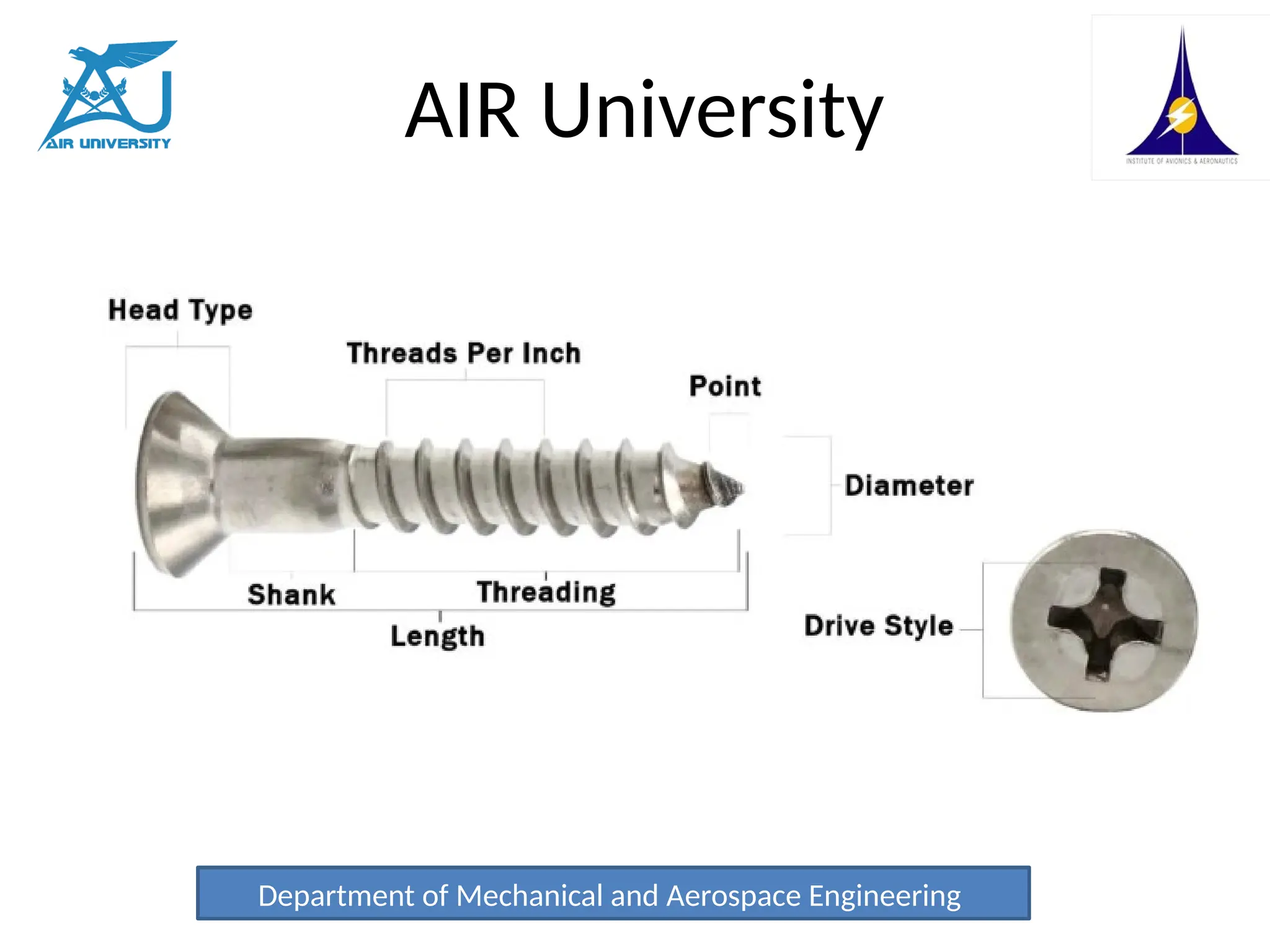 AIR University
Department of Mechanical and Aerospace Engineering
 