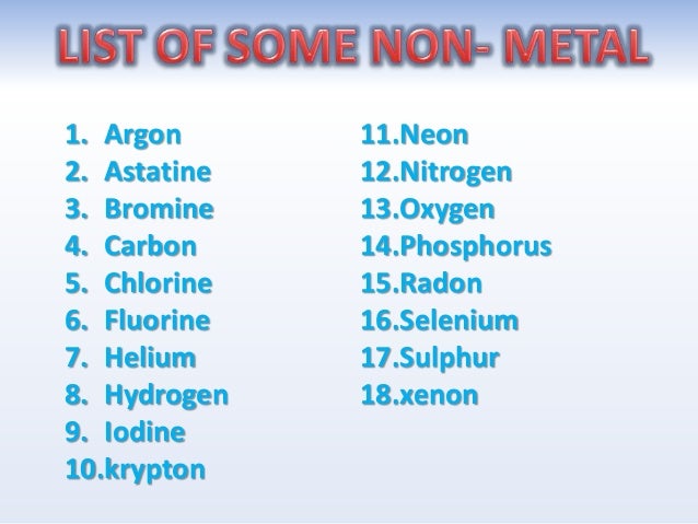 Metals And Non Metals