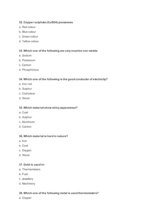 Metals and non metals mcq (1)