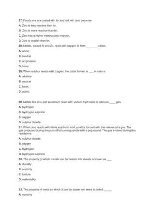 Metals and non metals mcq (1)