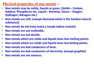 Metals and non metals without animatiopn | PPT