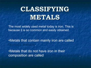 Metals classification | PPT