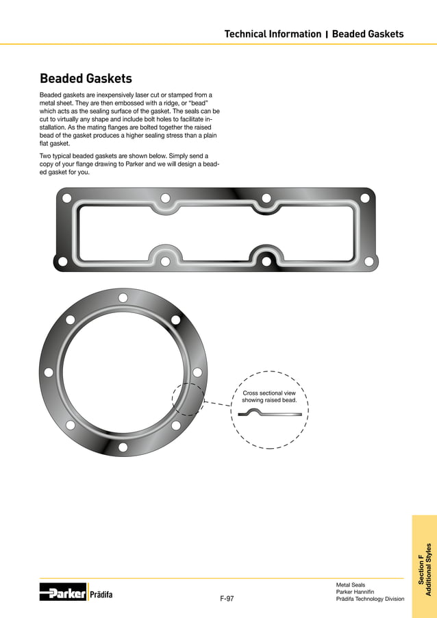 Metal seal design guide metric ; Parker PDF