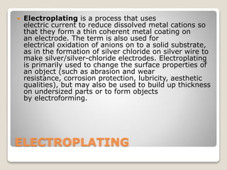 Electrolizing Metal Metals ferrous and nonferrous | PPTX