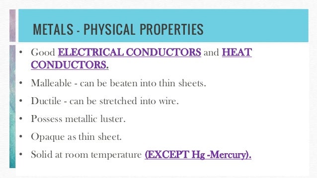 Metals Non Metals Gases