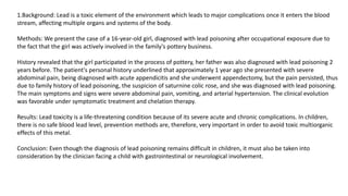 Metal toxicity presentation-Forensic 