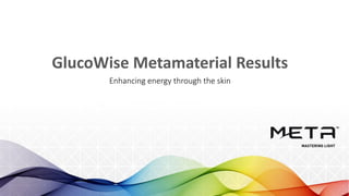 GlucoWise Metamaterial Results
Enhancing energy through the skin
 