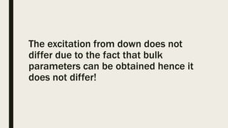 The excitation from down does not
differ due to the fact that bulk
parameters can be obtained hence it
does not differ!
 