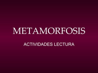 METAMORFOSIS ACTIVIDADES LECTURA 