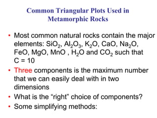 3- Solution and Re-precipitation. In fine grained
metamorphic rocks small scale folds, called kink bands, often
develop in the rock as the result of application of compressional
stress. A new foliation begins to develop along the axial planes of
the folds. Quartz and feldspar may dissolve as a result of
pressure solution and be reprecipitated at the hinges of the folds
where the pressure is lower. As the new foliation begins to align
itself perpendicular to s1, the end result would be alternating
bands of micas or sheet silicates and quartz or feldspar, with
layering parallel to the new foliation.
 