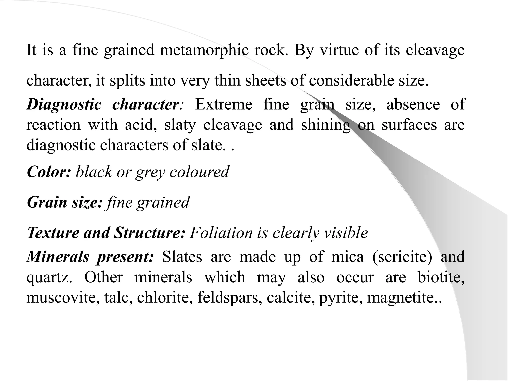 Metamorphic Characters Metamorphic rocks | PPTX