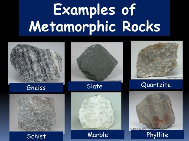 Types Of Metamorphic Rocks With Names