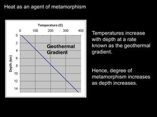  High-grade metamorphism : identity of parent rock becomes hard to distinguish