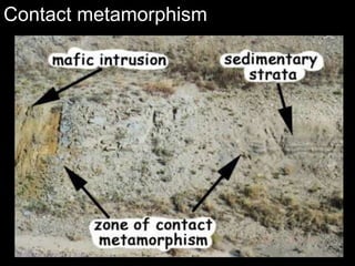 Rocks in shallow depths are pulverized when subjected to differential stress. At greater depths, on the other hand, rocks are more ductile and are compressed and elongated rather than crushed.A sample of conglomerate becomes metaconglomerate when subjected to differential stress at depth (note the elongated rock fragments).