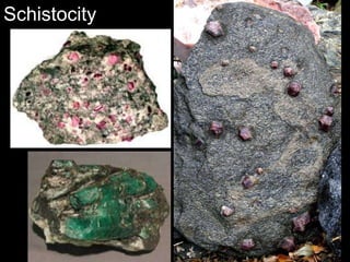 Textural changesTexture – size, shape, and distribution of particles that constitute a rock foliated