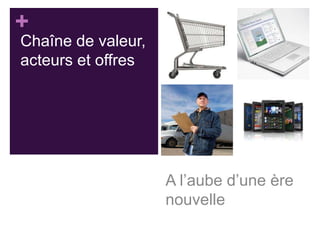 +
Chaîne de valeur,
acteurs et offres

A l’aube d’une ère
nouvelle

 