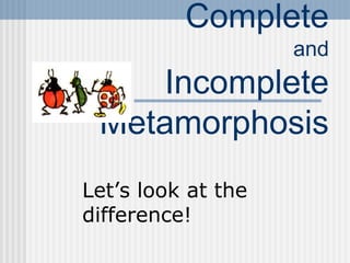 Complete
and
Incomplete
Metamorphosis
Let’s look at the
difference!
 