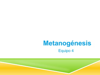 Metanogénesis
Equipo 4
 