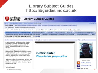 © Middlesex University 
Library Subject Guides 
http://libguides.mdx.ac.uk 
25 
 