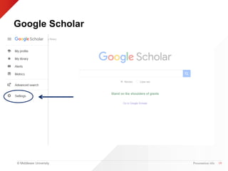 © Middlesex University Presentation title
Google Scholar
19
 