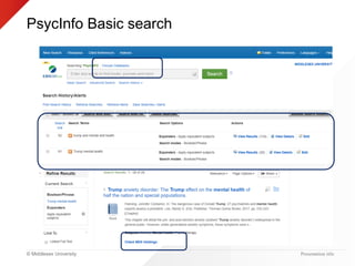 © Middlesex University
PsycInfo Basic search
Presentation title
 