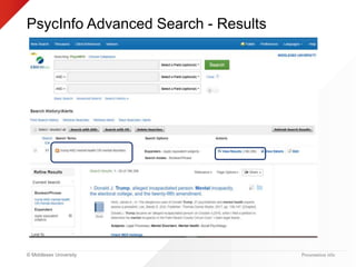 © Middlesex University
PsycInfo Advanced Search - Results
Presentation title
 