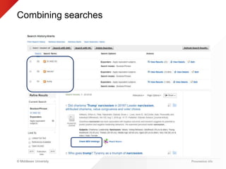 © Middlesex University
Combining searches
Presentation title
 