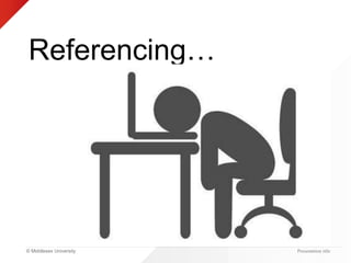 © Middlesex University Presentation title
Referencing…
 
