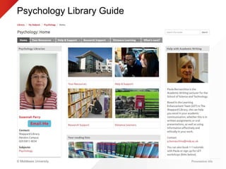 © Middlesex University
Psychology Library Guide
Presentation title
 