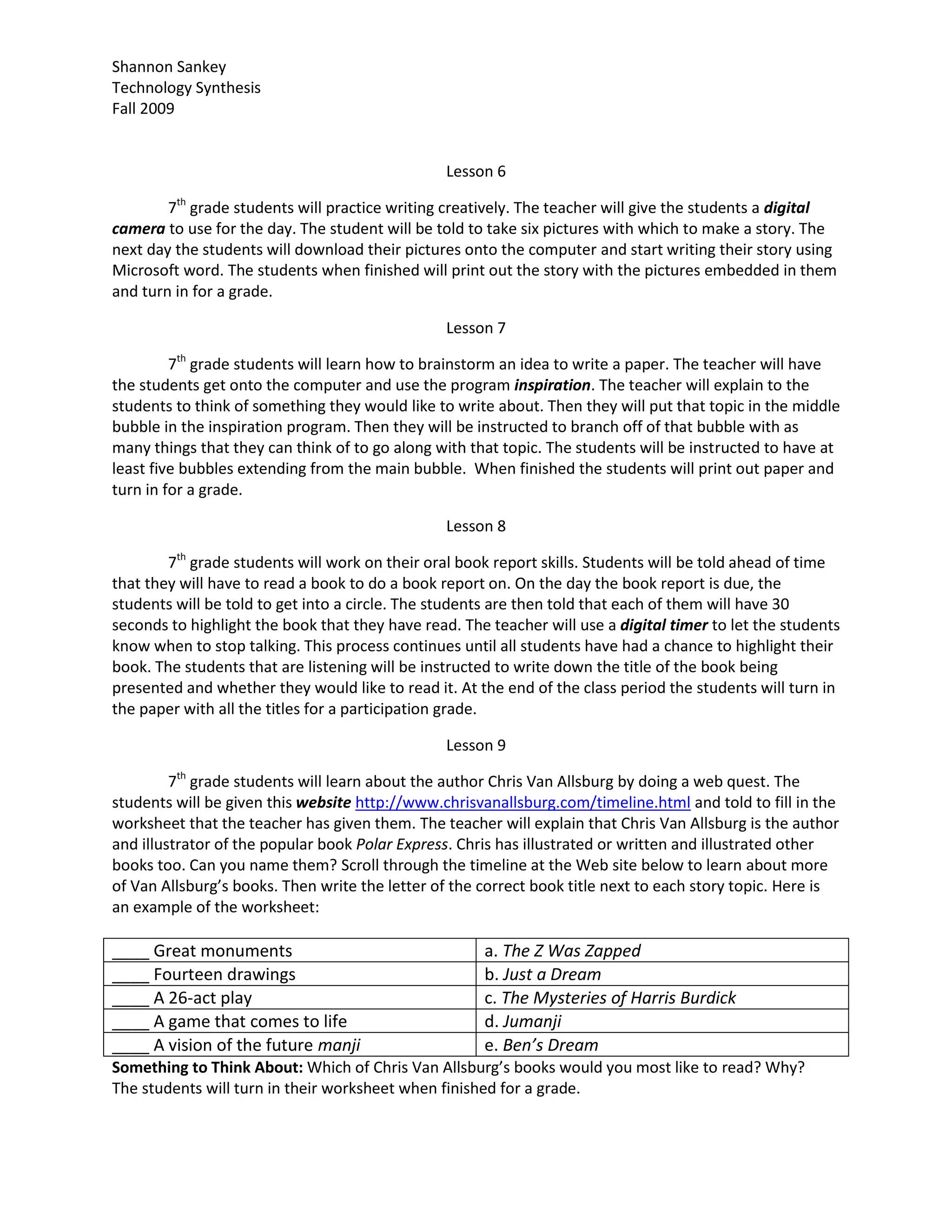 technology teaching synthesis
