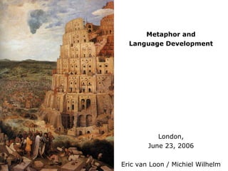Metaphor and
Language Development
London,
June 23, 2006
Eric van Loon / Michiel Wilhelm
 