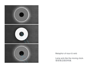 Lamp acts like the moving clock.
ڟ?߄ӵĕr.
Metaphor of noun & verb
 