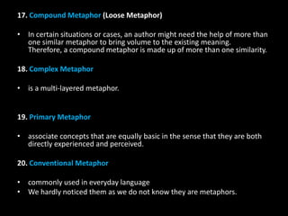 Complex Metaphors Examples Metaphors presentation | PPTX