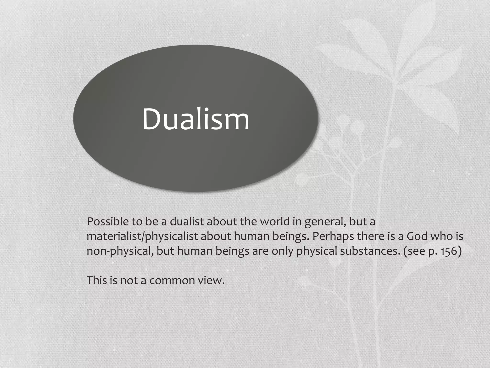 Dualist View Metaphysics | PPTX